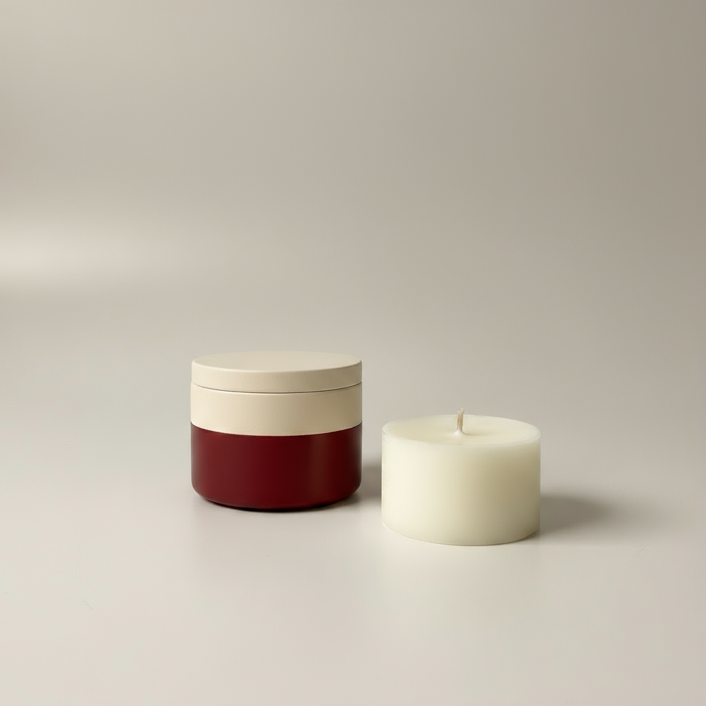 Petit pot avec recharge - Bougie naturelle parfumée et rechargeable - collection automne/hiver 2025 - Klanom